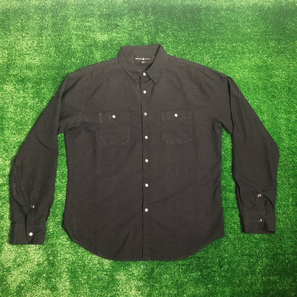 Beverly Hills Polo Button Down Black Dress Shirt